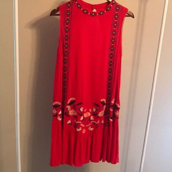 Xhilaration Dresses & Skirts - xhilaration Red Embroidered Open Back Dress - XL